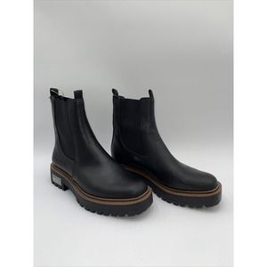 NWOB Sam Edelman Laguna Waterproof Leather Chelsea Platform Booties Black Sz 10